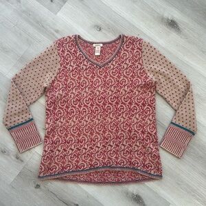 Sundance Pink and Tan Wool Blend Sweater